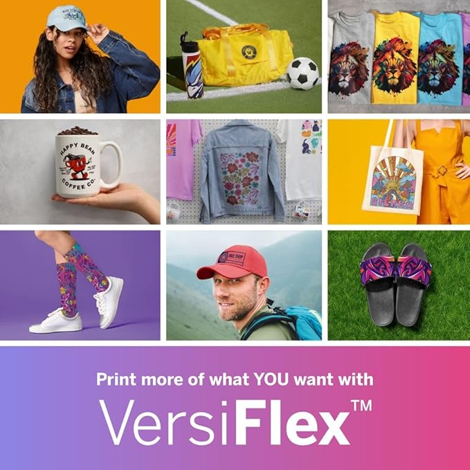 Sawgrass SG1000 VersiFlex Printer Bundle, Innovative Inks & Light Heat Transfer Paper Bundle - Soft-Touch Infusible Ink, 8.5x11 Paper - Professional Results on Untreated Fabric and Wood