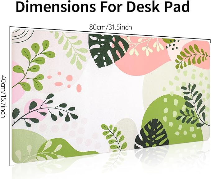 Cute Desk Mat, Desk Matt for Desktop, Leather Mouse Pad, Waterproof Large Keyboard Pad, Anti-Slip Computer mat, Keyboard and Mousepad for Women Office Decor (31.5"x15.7")