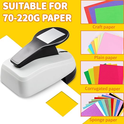 Square Hole Punch, 1.5 inch Square Paper Punch, Squares Punches for Paper Crafts, Scrapbooking Punches, Shape Hole Puncher, Squares Craft Puncher