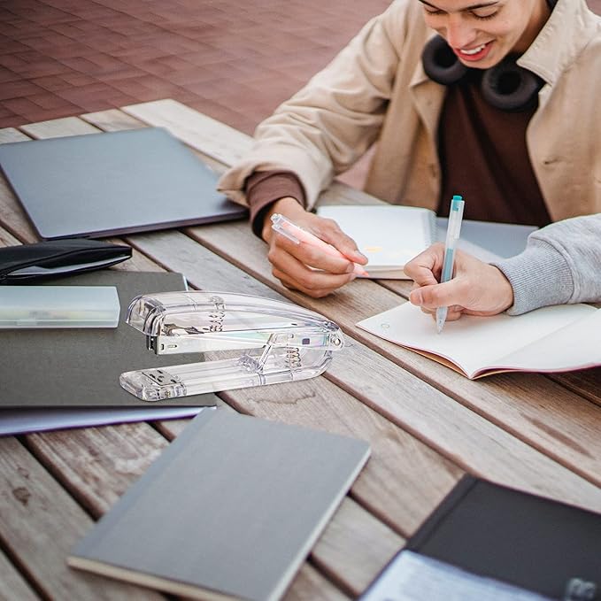 Transparent Acrylic Stapler - Silver, Modern Style for Office