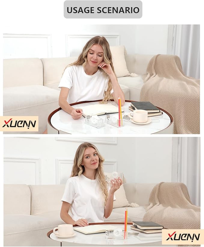 2-Piece Acrylic Tape Dispenser Desk - Durable, Stylish, and Versatile for Home, Office, or School - Fits Standard Tape Rolls - Desktop Convenience for Easy Organization(Silvery)