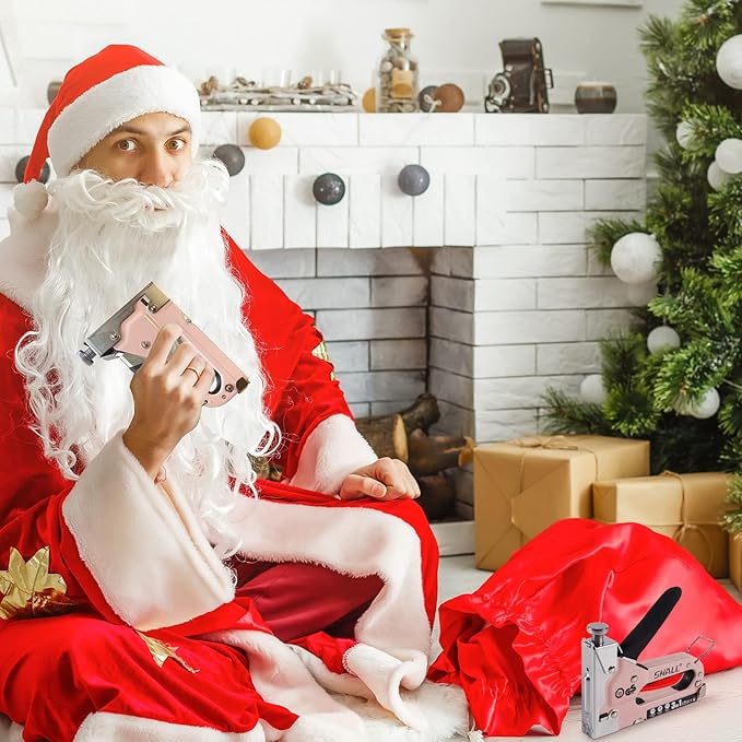 SHALL Staple Gun Heavy Duty, 3-in-1 Upholstery Staple Gun Kit with 3000 Staples, Stapler Remover, Manual Brad Nailer with Specific Staples Outlet Position Indicator