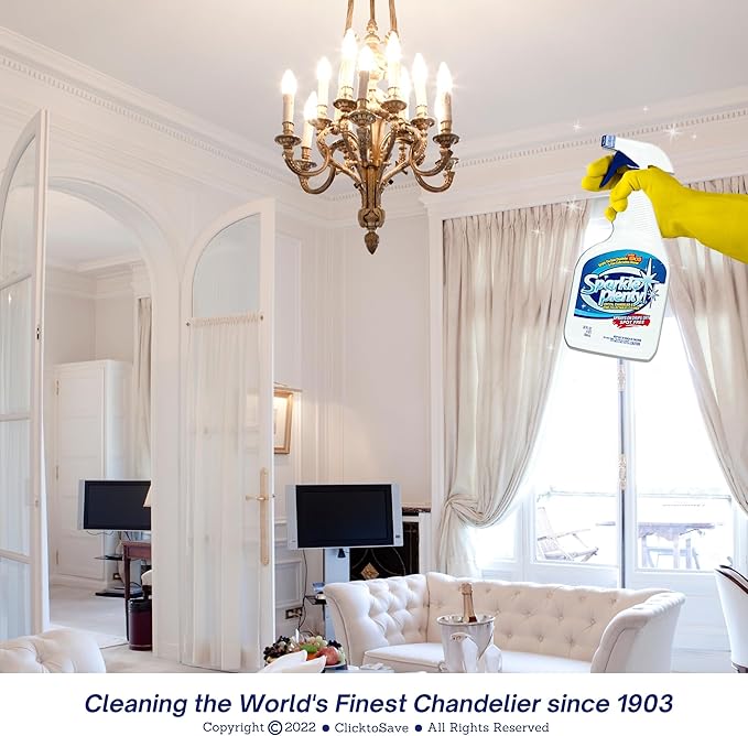 Sparkle Plenty Chandelier Cleaner Drip Dry Spray No Wipe - Dust Remover & Streak Free Glass Cleaner Spray for Chandelier Crystals &Window Screen Surface - Household Cleaning Supplies(1 Gallon, 2 Pack)