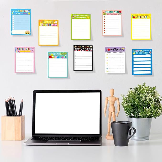 24 Pcs Teacher Appreciation Notepad Sets Memo Notepads Cute Sticky Notes School Appreciation Gift