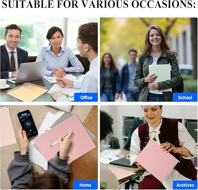 ViVin Hanging File Folders, 1/5-Cut Adjustable Tabs with 24 Per Box, 24 Pack Letter Size Hanging File Folders, Designed for Office Home School Filing Cabinet(Assorted)