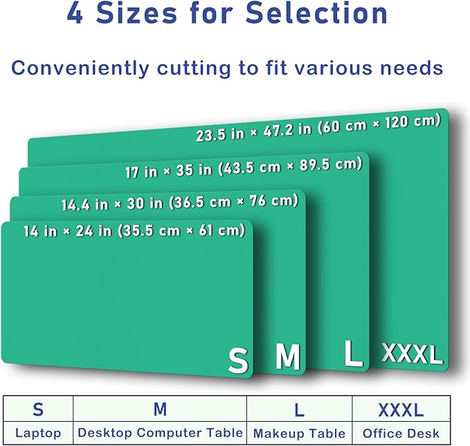 Boutilon Leather Desk Pad Protector,Non-Slip Mouse Pad,Laptop Desk Pad,Office Mouse Mat,Waterproof Leather Desk Blotter,Desk Writing Pad for Office and Home (M-Light Green,30"x14")