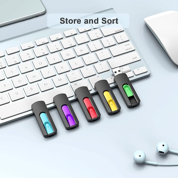 Aiibe 64GB USB 3.0 Flash Drives 5 Pack 64GB Thumb Drive USB Drives High Speed Upgraded 110MB/s USB 3.0 Memory Stick Jump Drives (Cyan, Green, Purple, Red, Yellow)