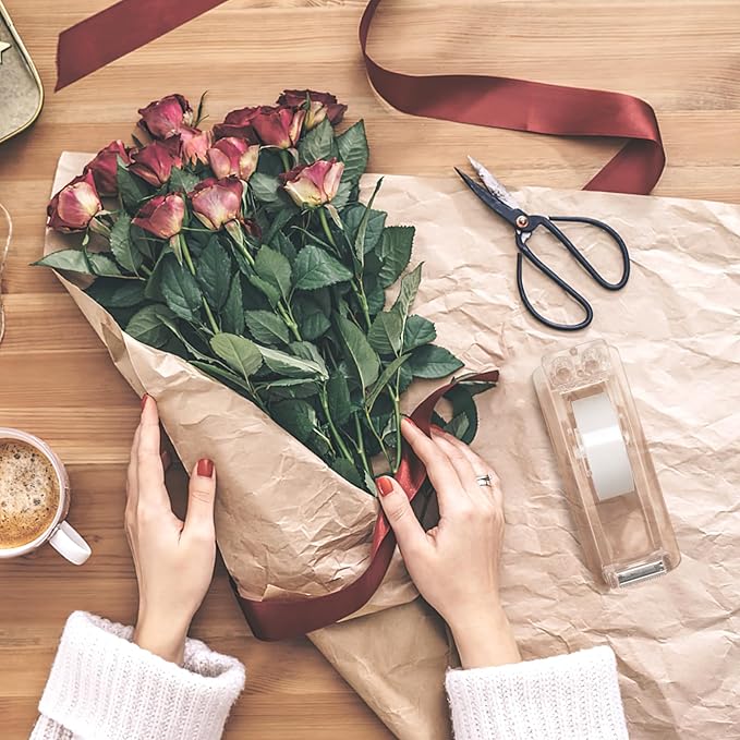 Transparent Acrylic Tape Dispenser, Non-Skid Tape Cutter Holder, Clear Tape Dispensers Bulk for Desk, Office, Home, School