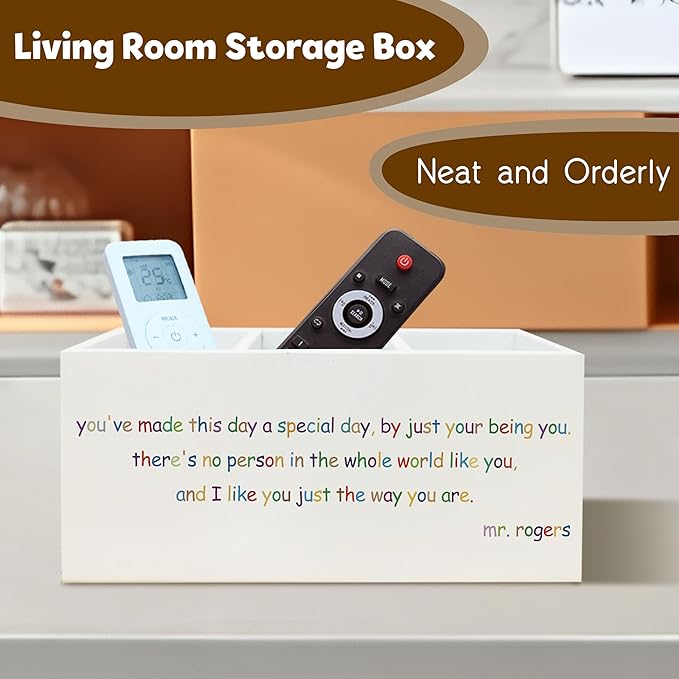 Mr.Rogers Inspirational Quotes Pen Holder for Desk, Motivational Gifts for Women Men Coworkers, Positive Gifts Wooden Pen Pencil Holder Organizer for Office Desk Accessories