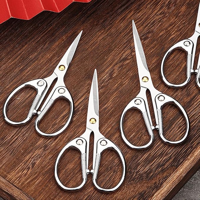 5" All Stainless Steel Office Scissors,Ultra Sharp Blade Shears,Sturdy Sharp Scissor for Office Home School Sewing Fabric Craft Supplies Multipurpose Scissors Sliver