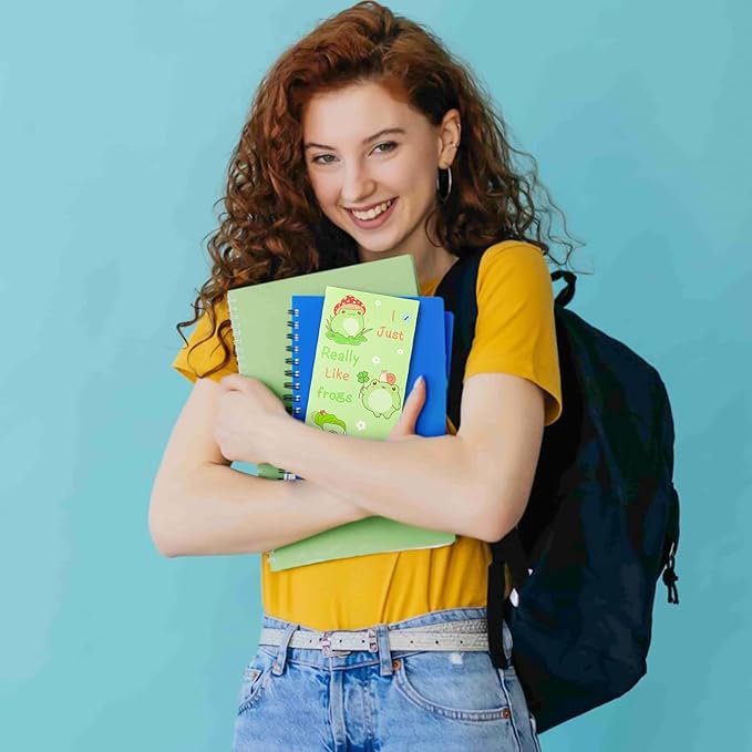 Xqumoi I Just Really Like Frogs Sticky Notes Set, 550 Sheets, Cute Cartoon Frogs Self-Stick Notes Pads Animal Divider Tabs Bundle Writing Memo Pads Back to School Office Supplies Small Gift