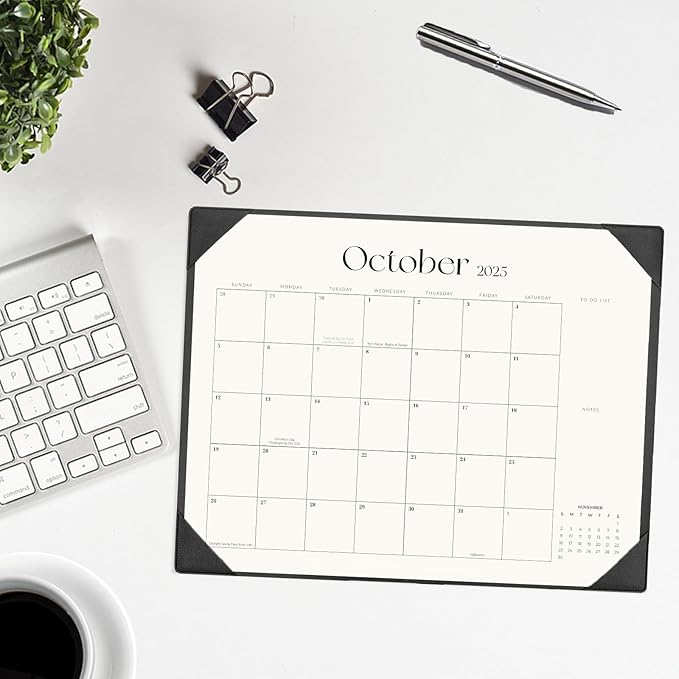 Desk Calendar 2025-2026 with Desk Mat – 22" x 17" Large Desk Pad Calendar Runs From July 2025 to December 2026, Office Supplies Desktop Monthly Calendar for Home, Office