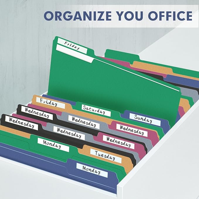 File Folder, PANDRI 120 Pack Colored File Folder, 1/3 Cut Tab, Letter Size, Assorted 6 Dark Colors Filing Folder for Office School Business