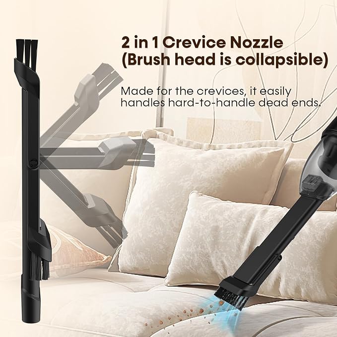 Wkzay Small Handheld Vacuum Cordless with Brushless Motor – 16,000Pa Strong Suction, Fast Charging, Low Noise, Lightweight and Portable for Home, Apartment, Dorms, Small Spaces