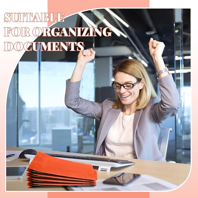 12 Pcs Classification Folders Letter Size Bulk - 2 Dividers Pressboard File Folder with 3. 5 Inch Expansion, 2 Prongs Fastener, Heavy Duty Office File Organizer for Teacher Medical (Orange)