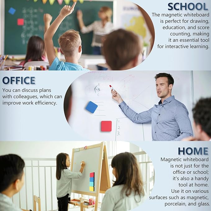 XKDOUS 72 Pack Mini Dry Erase Eraser, Small Magnetic Whiteboard Eraser for Kids (4 Color, 2 x 2 Inch)