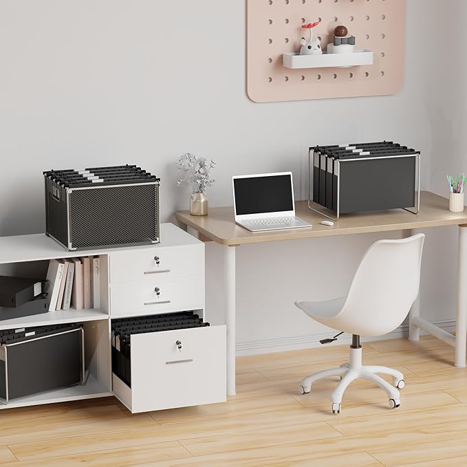 Plastic Extra Capacity Legal Size Hanging File Folders,12 Pack Reinforced Black Legal Hanging Folder Expandable,Heavy Duty 2 Inch Expansion,Adjustable Tabs, File Cabinet Folders for Bulky Files