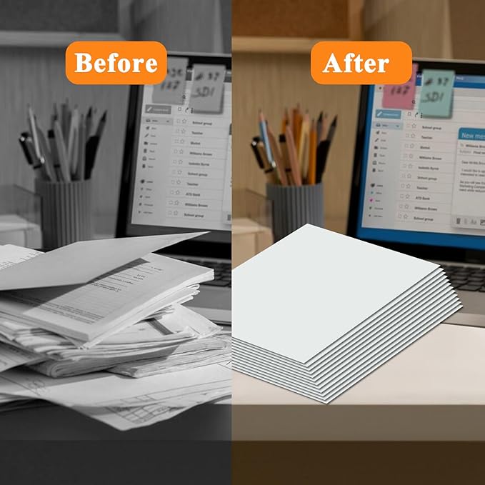 25Pcs White File Folders with Pockets and Business Card Holder,2 Pocket Folders for School,Home or Office,Durable Heavy Duty File Folders