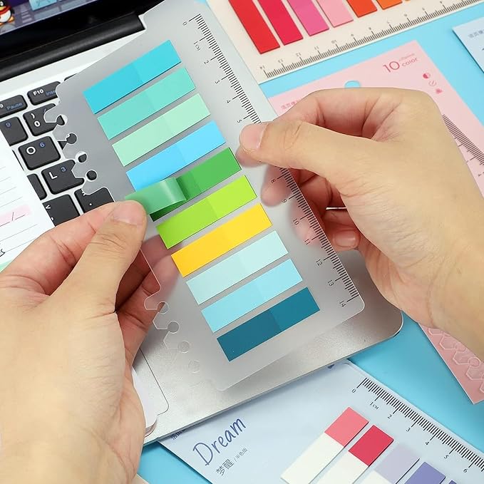 1600Pcs Sticky Tabs Book Tabs for Annotating Books,Transparent Sticky Notes, Multi-Colored Book Marks for Reading,Writable and Repositionable Page Marks Annotation Tabs (1600)