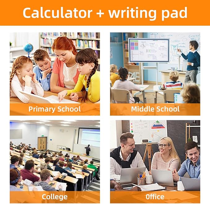 Scientific Calculator with Writing Pad, 240 Computing Functions, Foldable Case, HD Screen, Anti-Deletion Lock & One-Click Clear, Perfect for School, Finance & Engineering (White)