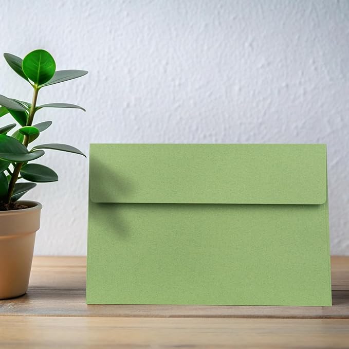 A9 Envelopes Sage Green 5.75x8.75 Invitation Envelopes Self Seal Pack of 50 Blank Envelopes for Cards Sage Green