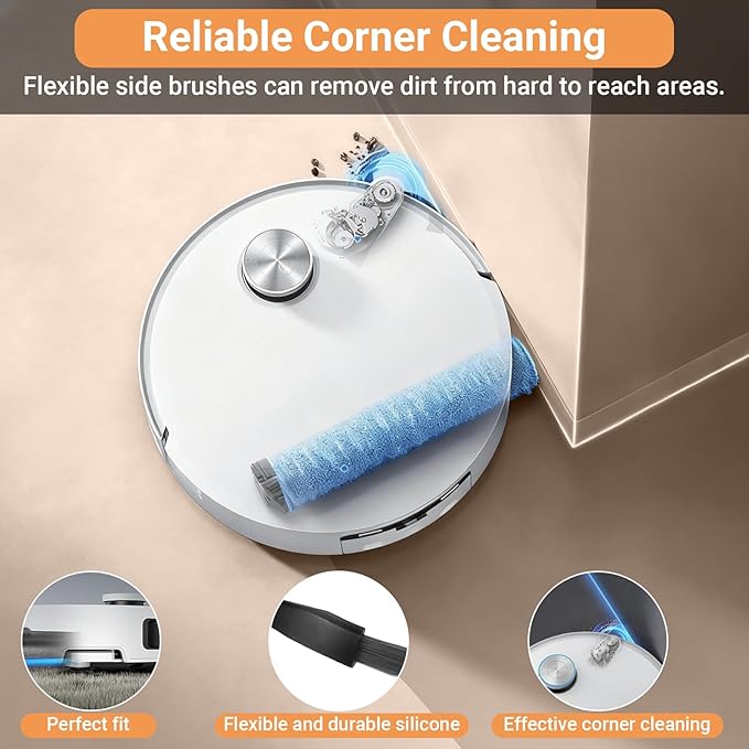 28 Count Replacement Parts for DREAME Aqua10 Ultra Roller Robot Vacuum, 1 Pair Main Brushes, 2 Roller Mops, 4 Filters, 6 Side Brushes & Dust Bags & Scented Tablets, 1 Cleaning Brush & Screwdriver