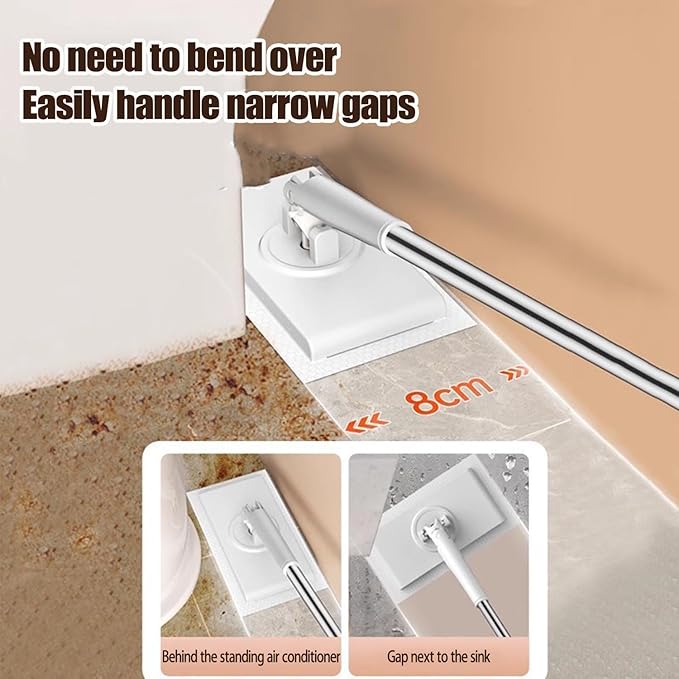 Snap Grip Mini Mop,Convenient Cloth Changing Mini Mop,Retractable Gap Dust Cleaner Flat Mops with Locking Head &Sweeping Cloths,(1mop + 5random Color Rags (Purple)