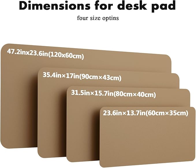 YSAGi Double-Sided Desk Pad, 35.4"x17"Leather Desk Mat, Eco Cork Desk Pad Protector,Large Mouse Pad,Waterproof Desk Blotter for Office/Home(Khaki)