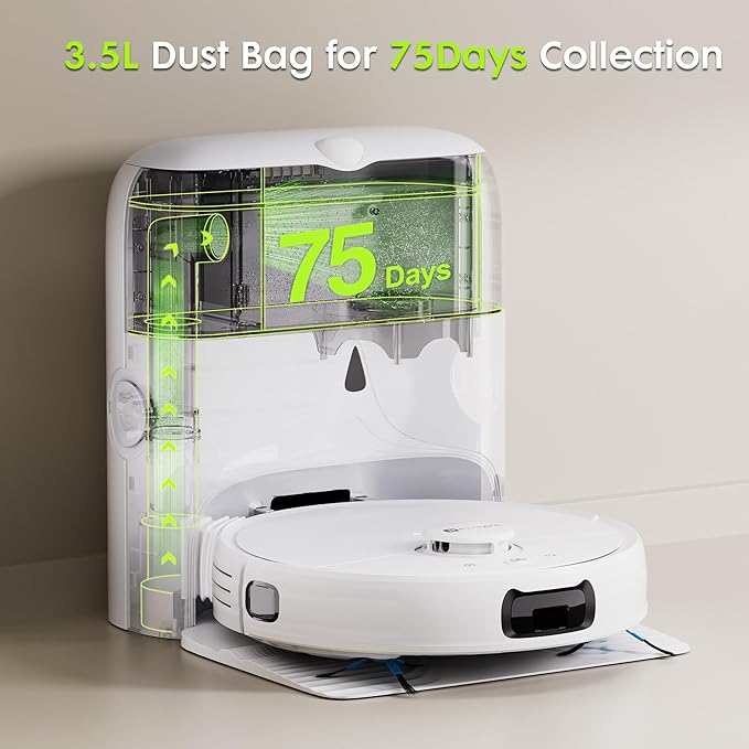 EXTRAVIS 6 Pack Disposable Dust Bags for V5 Robot Vacuum Cleaner, 3.2L Large Capacity Vacuum Cleaner Dust Bags for V5, V5 PRO