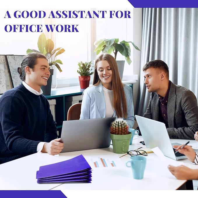 60 Pcs Classification Folders Letter Size, 2 Divider Pressboard File Folders with 3. 5 Inch Expansion, 2 Prongs Fastener, Heavy Duty Office File Organizers for Teachers, Medical (Purple)