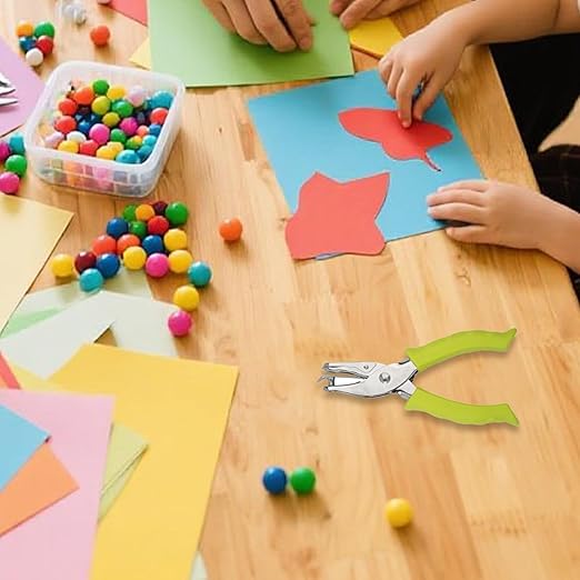 Single Hole Puncher - Mini Hole Punch with Soft Grip Handle, 1/4 Inch Single Hole Puncher for Crafts, Scrapbooks, 6 Sheets Capacity & Paper Mess Tray