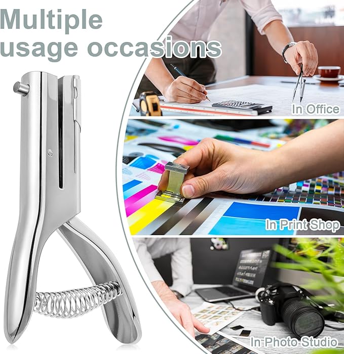 Heavy Duty Hole Punch Single One Hole Puncher Paper Hole Punch Long Reach Reduced Effort 2 Inch Deep Throat Hand Alloy Punch for ID PVC Cards 5 Inch Tall 25 Sheet Capacity(1 Pc,1/4 Inch Hole)