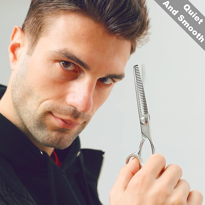High-end Professional Hair Scissors Thinning Shears Barber Hair Cutting Teeth Shears Hairdressing Texturizing Scissor 6 Inch Stainless Steel Alloy For Women Men Kids Salon Hairdresser & Home