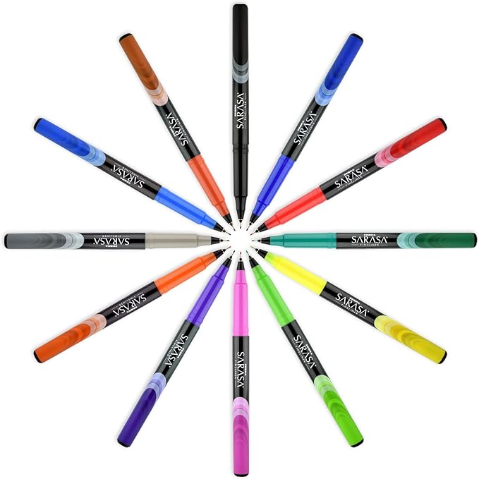 Zebra Pen Sarasa Fineliner Marker Pen, Needle Point, 0.8mm, Assorted Ink Colors, 8-Pack