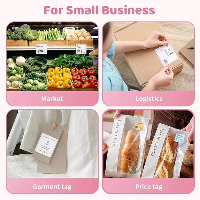 Sticker Printer - Mini Print Pods Printer Portable Thermal Sticker Maker Machine, Bluetooth Inkless Maker for Small Business, Study Graphics, Notes, Lists, Journal, DIY and Home Use