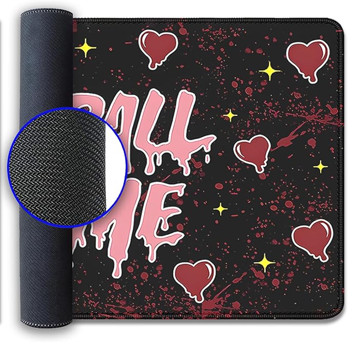 Call Me Mouse Pad Ghostface Desk Pat,Mouse Mat Large Desk Mat for Desktop,Stitched Edges Non-Slip Waterproof Rubber Base Mous Mat for Office Computer Keyboard Laptop and Home(27.5X11.8 in)