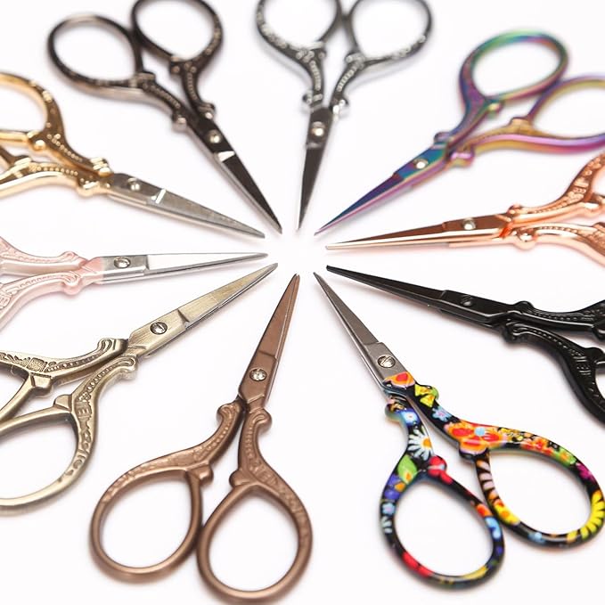 3.6 inch Small Titanium Scissors with Cover, Mini Scissors in a Pouch, All Purpose Everyday Use, Titanium Color