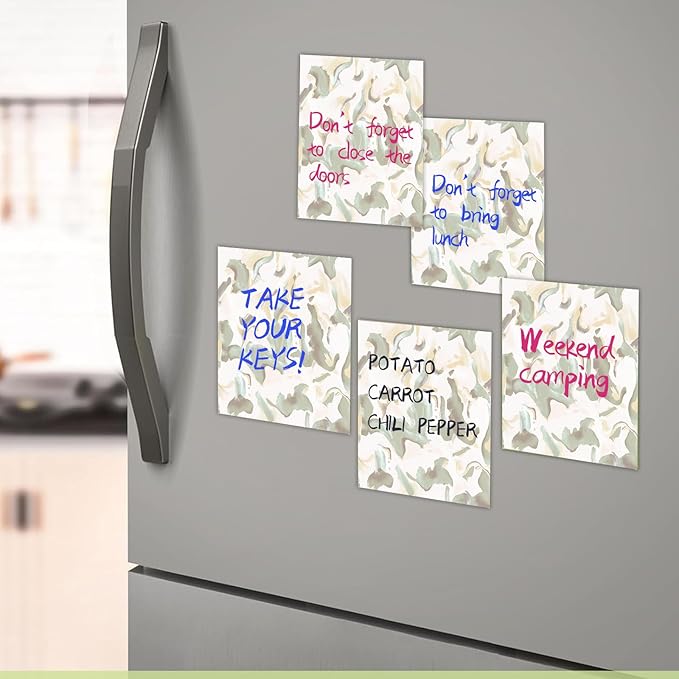 2 Pack Sticky Notes 3x3 Inches, Bright Cute Strong Sticking Power, Easy to Post for Home, Office, 80sheets/Pads, Abstract Watercolor Leaves