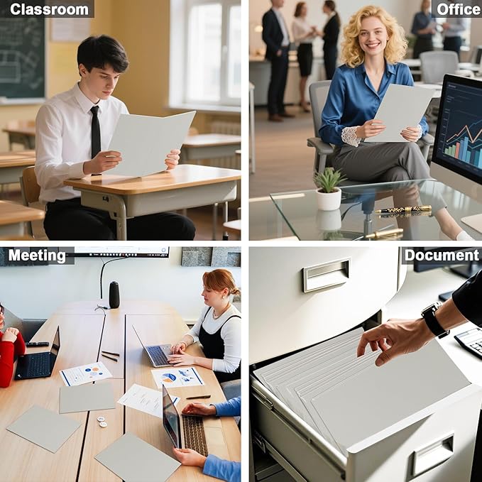 Folders with Pockets, LAYZZ 60 Pack Paper Pocket Folders, 2 Pocket File folders Fits Letter Size Paper, for School Office and Home (Grey)