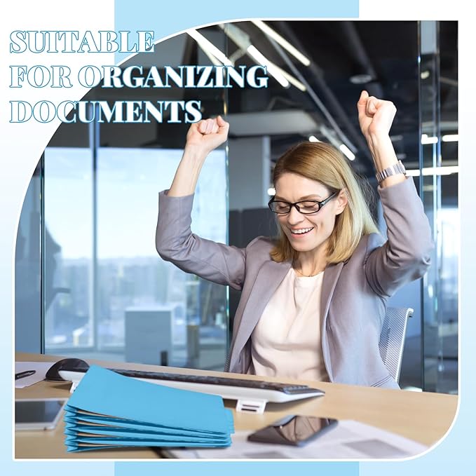 24 Pcs Classification Folders Letter Size Bulk - 2 Dividers Pressboard File Folder with 3. 5 Inch Expansion, 2 Prongs Fastener, Heavy Duty Office File Organizer for Teacher Medical (Blue)