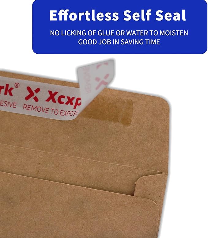 250 PCS Brown Self Seal Kraft 4-1/8 x 9-1/2 Inches Security Envelopes, Windowless, Invisible, Super Strong Quick Seal, Security Tint Pattern Secure