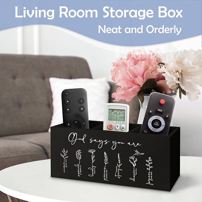 SNNDER Gods Says You are Floral Christian Pen Holder for Desk, Christian Gifts for Women Inspirational Religious Bible Verses Wooden Pen Pencil Holder Organizer for Home Office Desk Accessories