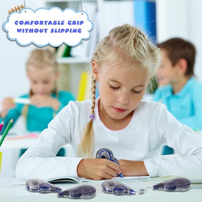 Chivao 48 Pack White Correction Tape, Classroom Correction Tape Wipe out Easy to Use Applicator Translucent Dispenser Shows for School Office Note Journal, 0.2 Inch x 39.4 Feet