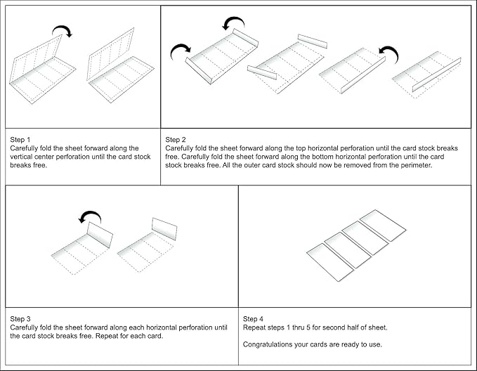Best Paper Greetings Business Card Paper - 100 Sheets (1000 Blanks), 8.5 x 11 In, Ivory - Microperforated Stock for Inkjet & Laser Printers - Print & Customize Business Cards