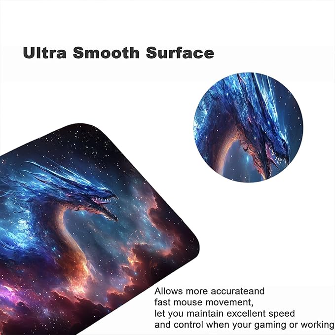 Dragon Desk Mat Gaming Mouse Pad Universe Galaxly Star Nebulae XL Mouse Pad Large Mousepad Extended Laptop Keyboard Mat Gaming Desk Pad Mouse Mat Office Computer Keyboard Laptop Home 31.5"x11.8"