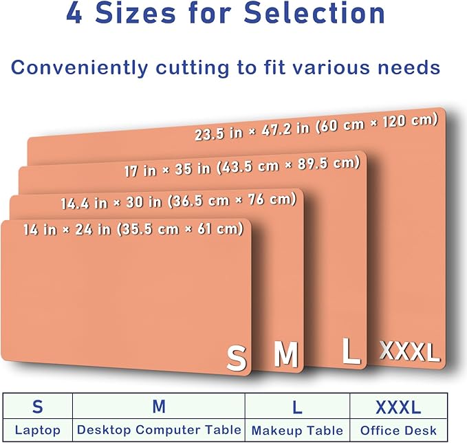 Boutilon Leather Desk Pad Protector,Non-Slip Mouse Pad,Laptop Desk Pad,Office Mouse Mat,Waterproof Leather Desk Blotter,Desk Writing Pad for Office and Home (L-Orange Pink,35"x 17")