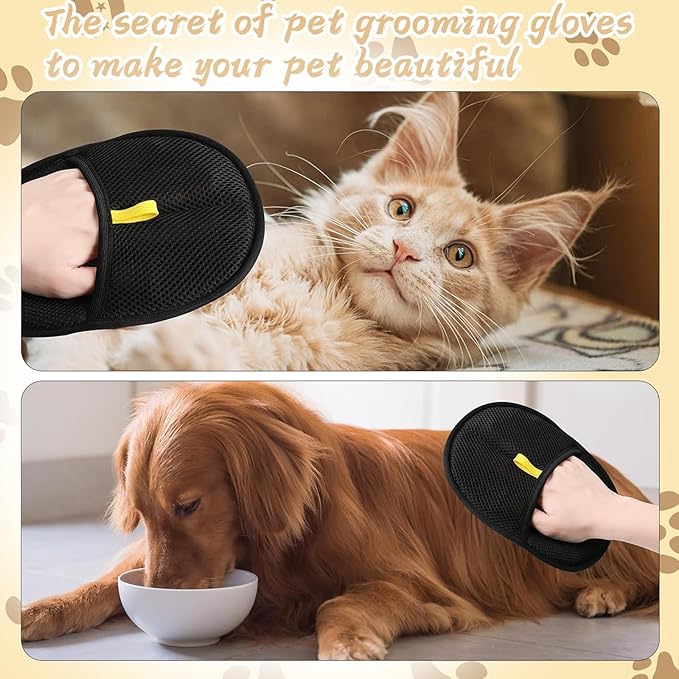 Jadesiegel Pet Hair Removal Glove | Electrostatic Deshedding for Dogs & Cats | Reusable Grooming Glove for Furniture, Car & Clothing (1 PC)