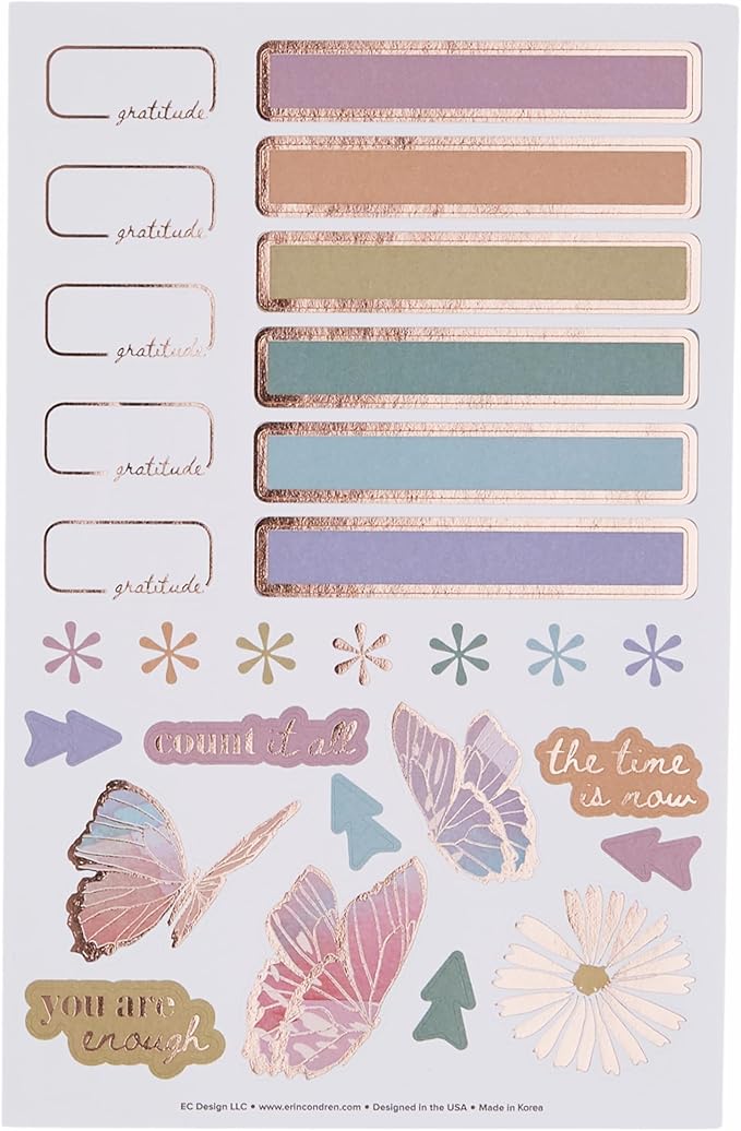 Erin Condren Gratitude Journal Petite Planner, Slim, Portable Gratitude Notebook, Easy-to-Use Journal with Gratitude Prompts and Self-Care Tracking