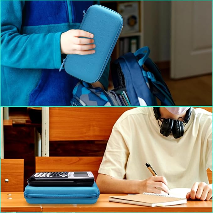 Calculator Case Compatible with Texas Instruments TI-84 Plus CE/TI-84 Plus/TI-Nspire CX II CAS/TI-Nspire CX II/TI-83 Plus/TI-89 Titanium/TI-85 / TI-90 Color Graphing Calculator by XANAD (Wathet)