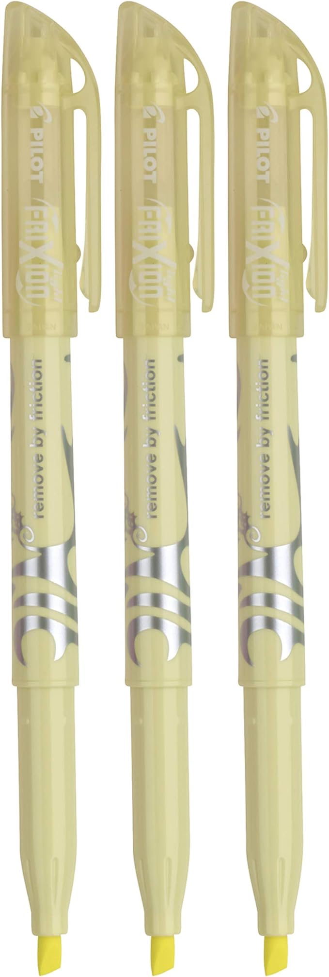 Pilot FriXion Pastel Erasable Highlighter, Chisel Tip, Yellow Ink, 3 Count